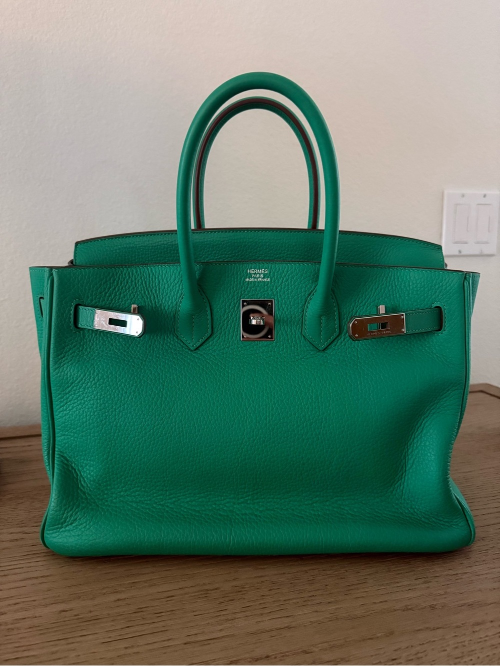 Hermes Birkin 35 Clemence in Menthe very good condition